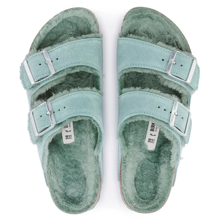 Women's Birkenstock | Arizona Shearling Suede Leather Sandal | Beryl