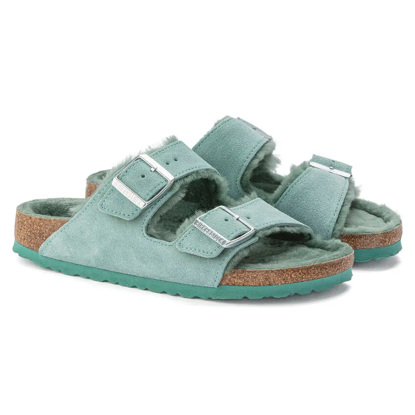 Women's Birkenstock | Arizona Shearling Suede Leather Sandal | Beryl