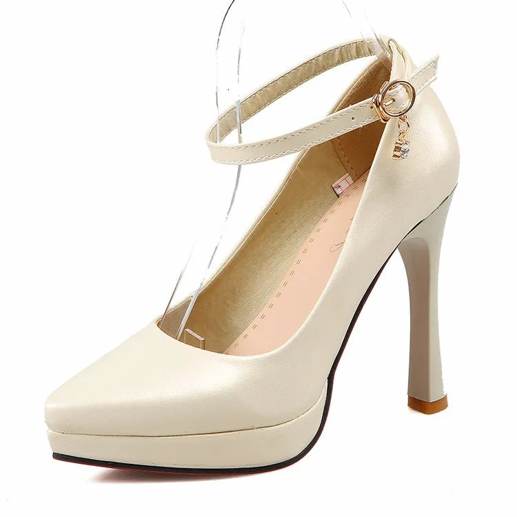 Women's Pointed Toe High Heel Platform Pumps