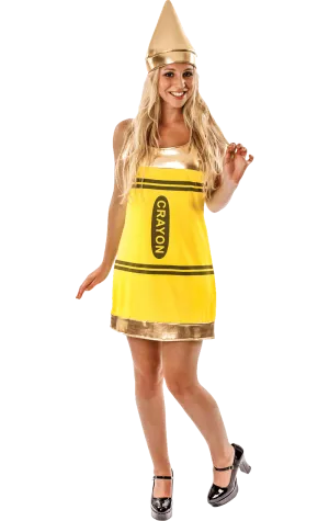 Womens Yellow Crayon Costume