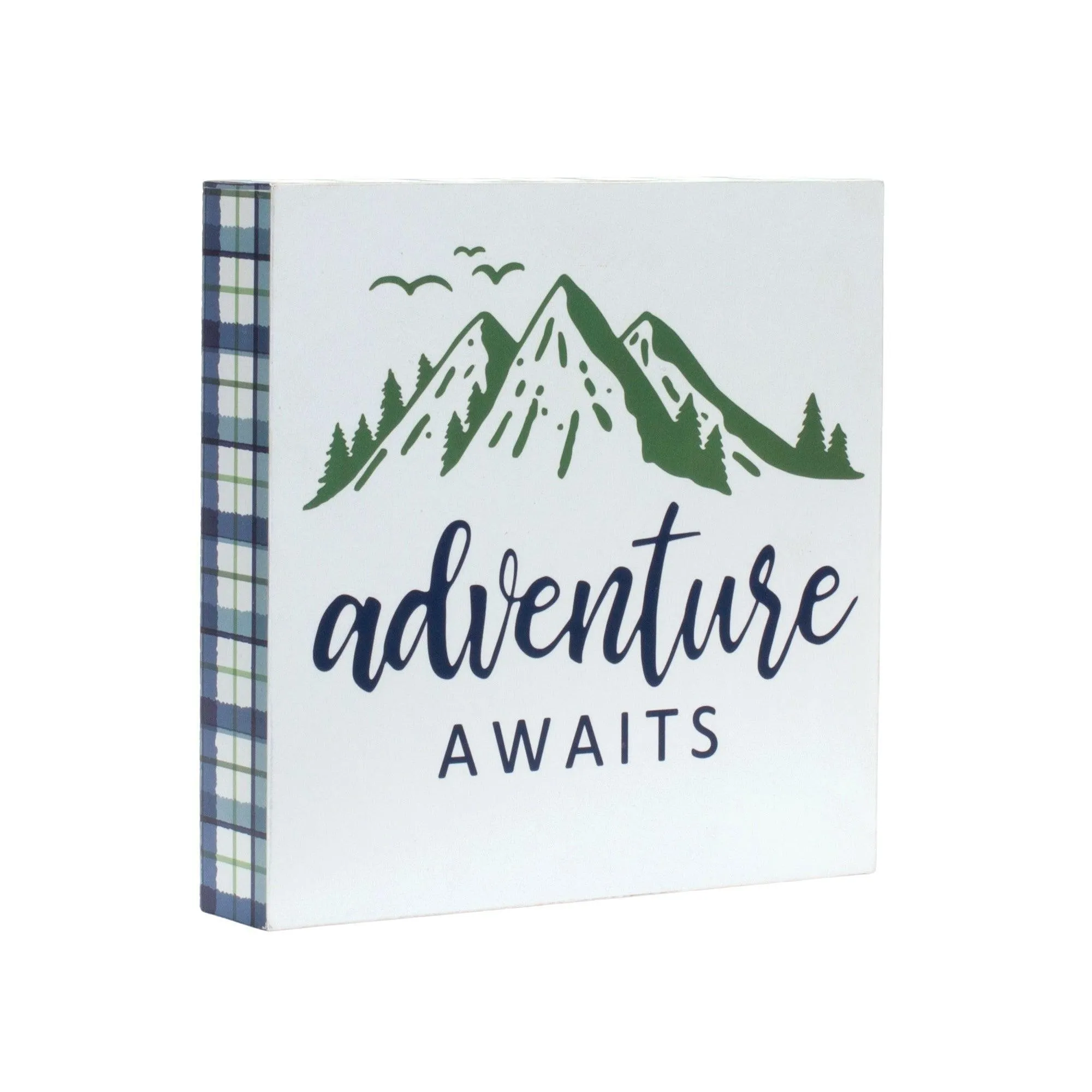 Wood Adventure Block Sentiment Sign (Set of 4)