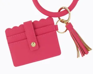 Wristlet Keychain & Wallet - Fuchsia