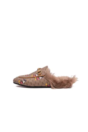 x Disney Fur Princetown Mules - Size 35.5