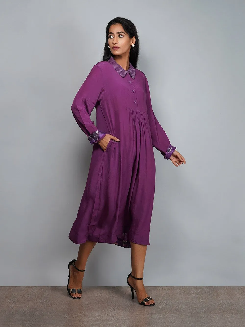 Yavi   I   Soild Embroidered Dress